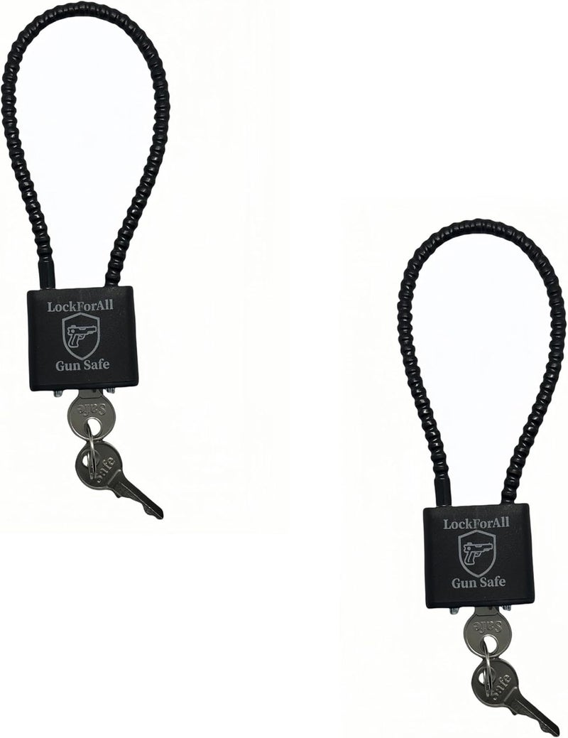 lockforall 8.5" Cable Gun Locks with Keys-Hunting Sports, Keyed Alike Safe Lock CA DOJ Approved for Pistols, Handguns, Rifles, and Shotguns, Home, Storage Firearm Locking and Safety (2) - Image 1